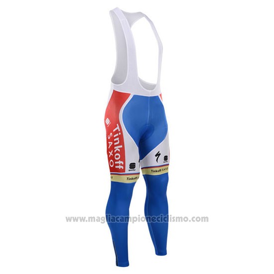 2015 Abbigliamento Ciclismo Tinkoff Saxo Bank Campione Slovacchia Manica Lunga e Salopette